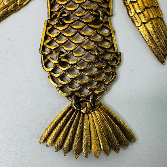 Articulated Park Lane Owl Pendant with Signed Gold Tone Vintage - Picture 7 of 7